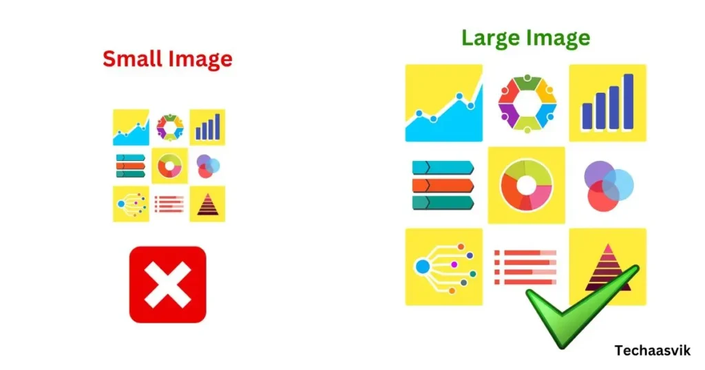Two images of different sizes and one with a small image.